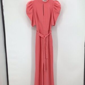 Black Halo Coral Jumpsuit with Puff Sleeves